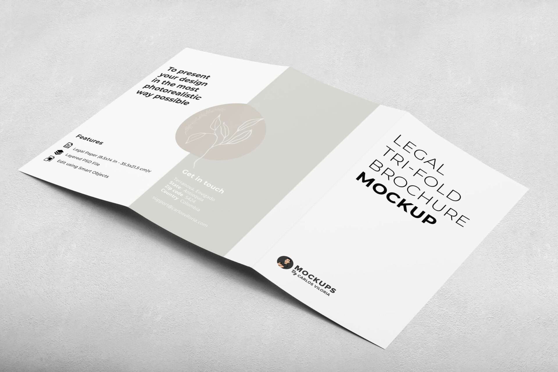 Legal Trifold Brochure Mockup