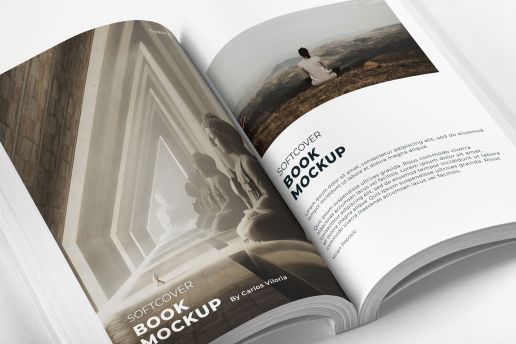 Softcover Trade Book Mockup Open