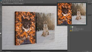 Two Panel Split Canvas Ratio 2x3 Mockup - Mockups by Carlos Viloria
