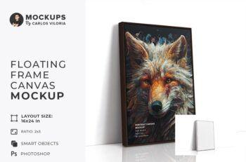 Floating Frame Canvas Mockup - Ratio 2x3 - 16x24 in
