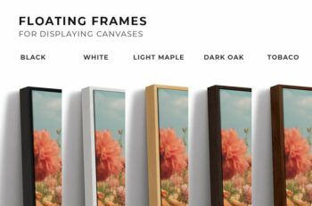 2 Floating Frame Canvas Mockup - Panel Ratio 2x3