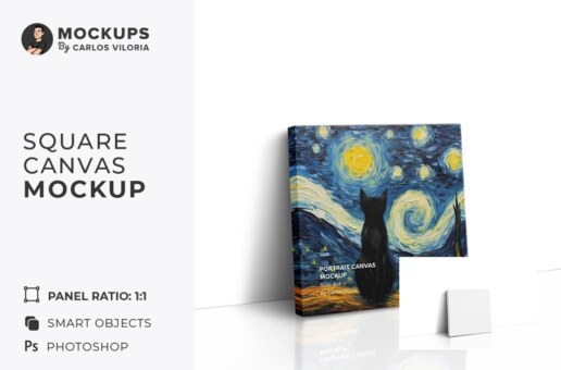 Leaning on Wall Square Canvas Mockup - Display Your Art with Style