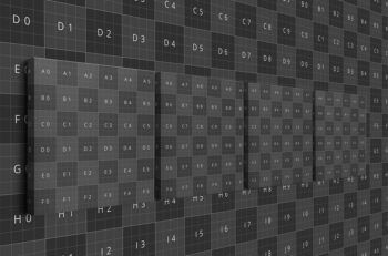 Hanging 4 Split Canvas Ratio 1x1 Mockup - 4 Cm Wrap - Mockups by Carlos Viloria