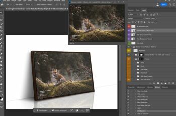 Floating Frame Landscape Canvas Ratio 3x2 Mockup 01 - Mockups by Carlos Viloria