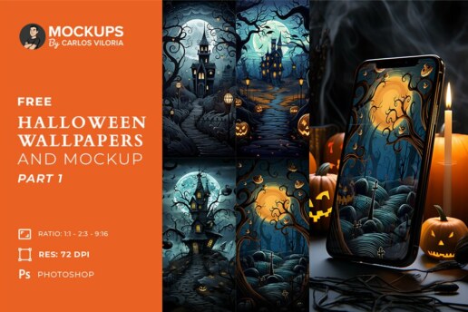 Free Halloween Wallpapers and iPhone Mockup Part 001