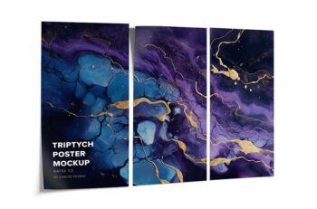 Triptych Poster Ratio 1x2 Mockup - Mockups by Carlos Viloria