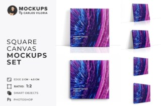 Square Canvas Ratio 1x1 Mockups Set
