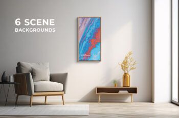 Floating Frame Canvas Ratio 1x2 Mockup - Front View - Mockups by Carlos Viloria