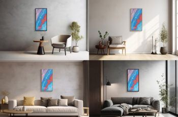 Floating Frame Canvas Ratio 1x2 Mockup - Front View - Mockups by Carlos Viloria