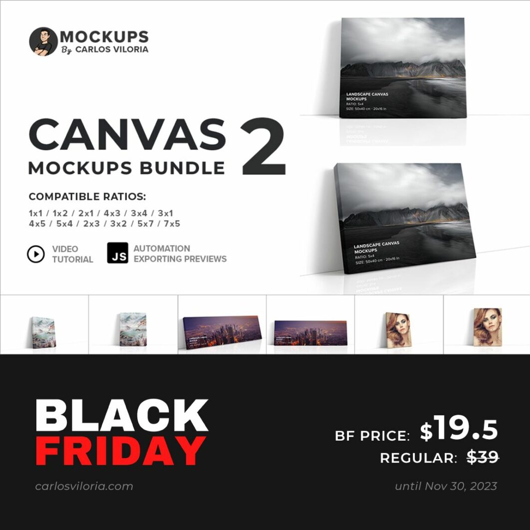 Canvas Mockups Bundle 2 - Black Friday