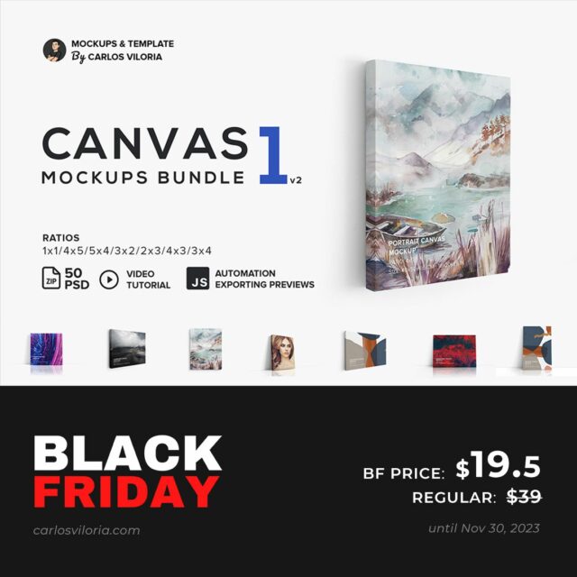 Canvas Mockups Bundle 01 - Black Friday