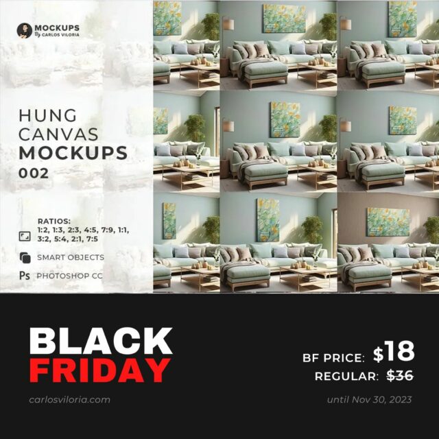 Hung Canvas Mockups 02 - Black Friday Sale