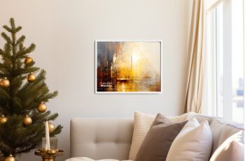 Front Hanging Landscape Frame Mockups - Christmas Living Room 001 - Mockups by Carlos Viloria