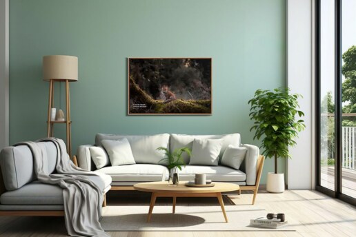 Front Floater Frame Canvas Ratio 3x2 Mockup - Scandinavian Living Room