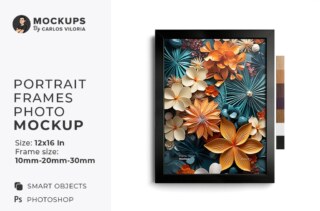 Front Portrait Frame Mockup – 12×16 In