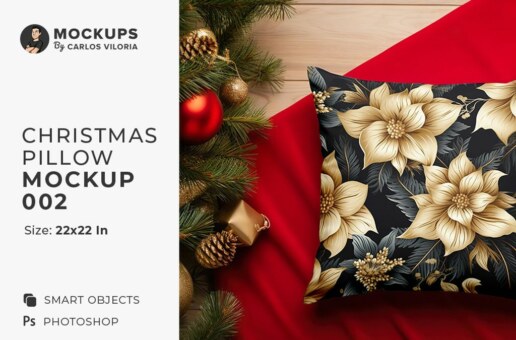 Aesthetic Christmas Pillow 22x22 In Mockup 02