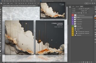 Front Leaning 2 Panel Canvas Ratio 4x5 Mockup--main
