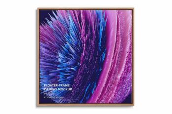 Front Square Floater Frame Canvas Mockup – Ratio 1x1 - Mockups by Carlos Viloria