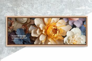 Front Floater Frame Canvas Mockup - Ratio 3x1 - Mockups by Carlos Viloria