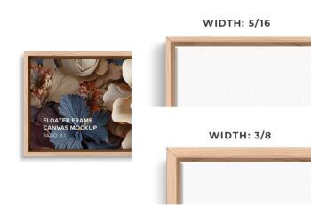 Front Floater Frame Canvas Mockup - Ratio 3x1 - Mockups by Carlos Viloria
