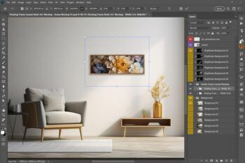 Front Floater Frame Canvas Mockup - Ratio 3x1 - Mockups by Carlos Viloria