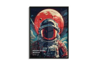 Poster Wood Frame Mockup - Ratio 3x4