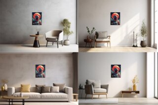 Poster Wood Frame Mockup - Ratio 3x4