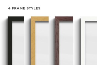 Poster Wood Frame Mockup - Ratio 3x4
