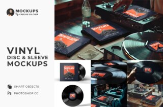 Vinyl Disc and Sleeve Mockups Pack