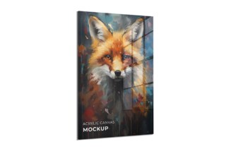 Acrylic Portrait Canvas Ratio 2x3 Mockup