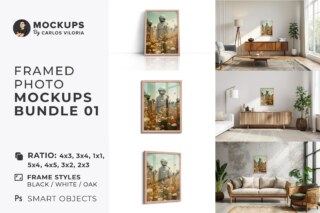 Framed Photo Mockups Bundle 01