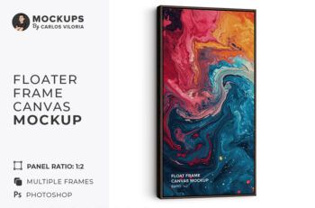 Floater Frame Canvas Ratio 1x2 Mockup - Mockups by Carlos Viloria Floater Frame Canvas Ratio 1x2 Mockup - Mockups by Carlos Viloria