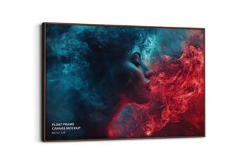 Hanging Landscape Floater Frame Canvas Mockup - Ratio 3x2 - Mockups by Carlos Viloria