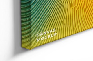Close Up Handcrafted Canvas Mockup