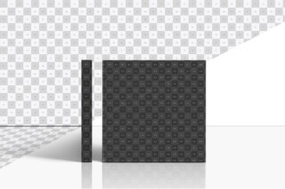 Front-Spine Square Book Mockup - 8x8 In