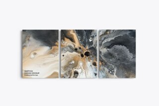Front Hanging Triptych Canvas Mockup - Ratio 3x4