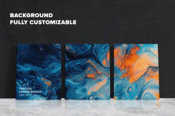 Triptych Canvas Bundle V1-front-leaning-05 - Mockups by Carlos Viloria