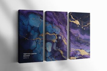 Triptych Canvas Bundle V1-side-hanging-02 - Mockups by Carlos Viloria