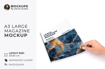 A3 Large Magazine Cover Mockup - Mockups by Carlos Viloria A3 Large Magazine Cover Mockup - Mockups by Carlos Viloria