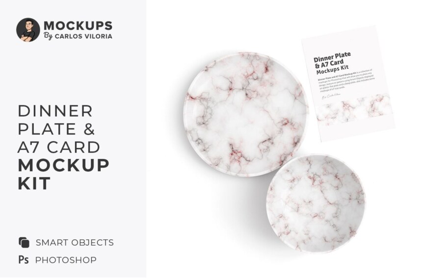 Dinner Plate and A7 Card Mockup Kit