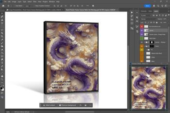 Standing Floater Frame Canvas Ratio 4x5 Mockup - Mockups by Carlos Viloria