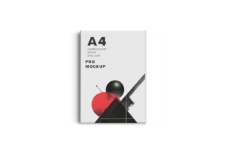 Back A4 Hardcover Book Mockup