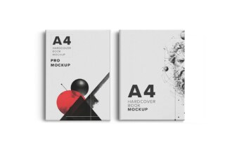 A4 Hardcover Book Mockup – Back & Front View