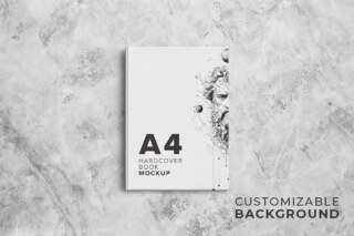 A4 Hardcover Book Mockup - Front