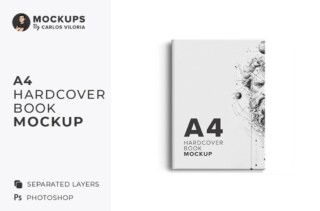 A4 Hardcover Book Mockup - Front