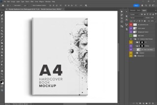 A4 Hardcover Book Mockup - Front