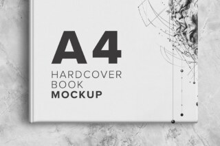 A4 Hardcover Book Mockup - Front