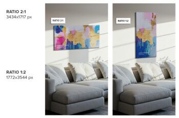 Hung Canvas Mockup Pack 007 – Living Room Scene - Mockups by Carlos Viloria Hung Canvas Mockup Pack 007 – Living Room Scene - Mockups by Carlos Viloria