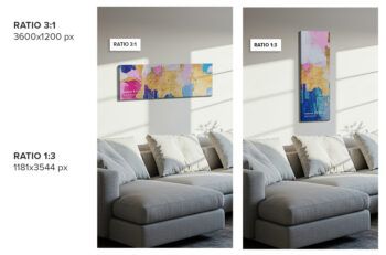 Hung Canvas Mockup Pack 007 – Living Room Scene - Mockups by Carlos Viloria Hung Canvas Mockup Pack 007 – Living Room Scene - Mockups by Carlos Viloria