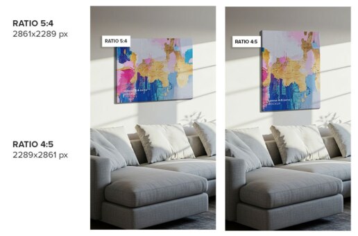 Hung Canvas Mockup Pack 007 – Living Room Scene